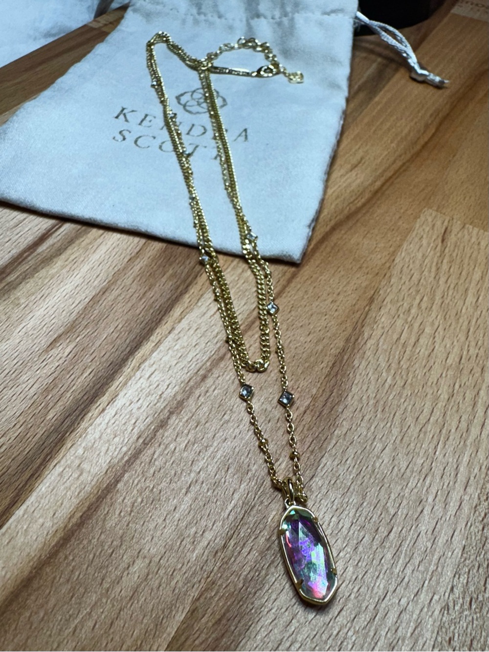 Kendra Scott Gold Iridescent Pendant Necklace